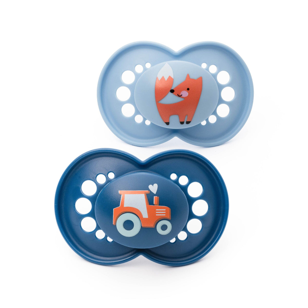 MAM Original Dummies, 18-36M, 2 Pack, Orthodontic Design, Blue/Green