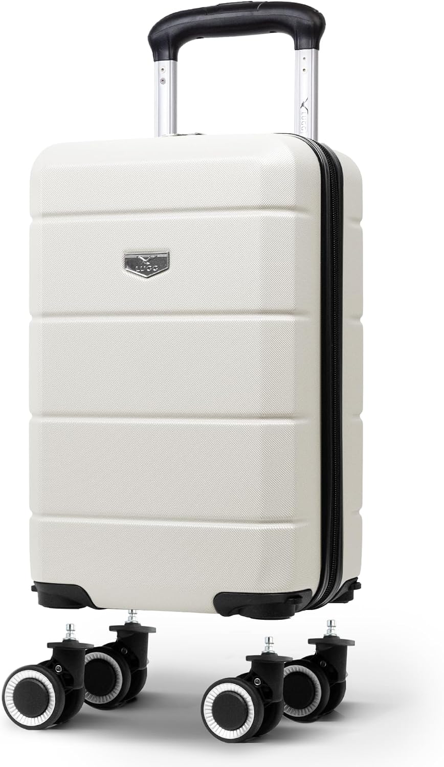 LUGG Jetset 40cm Suitcase 40x30x20cm, Ryanair Compatible Underseat Size, Hard Shell ABS, Spinner with Removable Wheels, Lightweight Travel Luggage, 1 Year Warranty