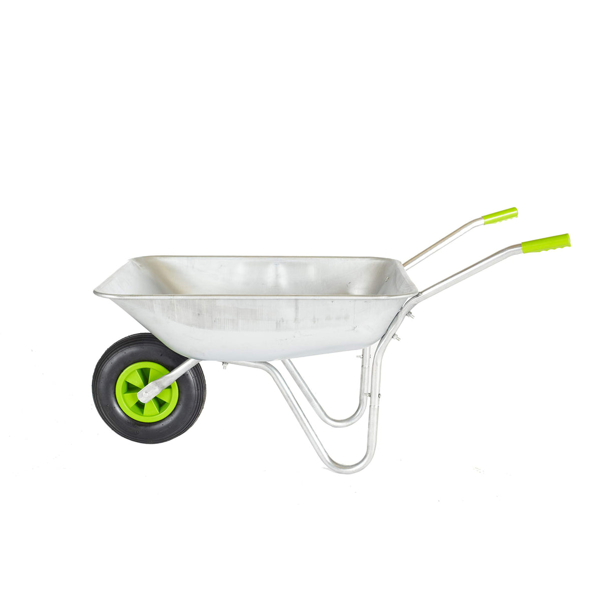 Neo Wheelbarrow Home Garden Cart Galvanised with Pneumatic Tyre (85L) Silver