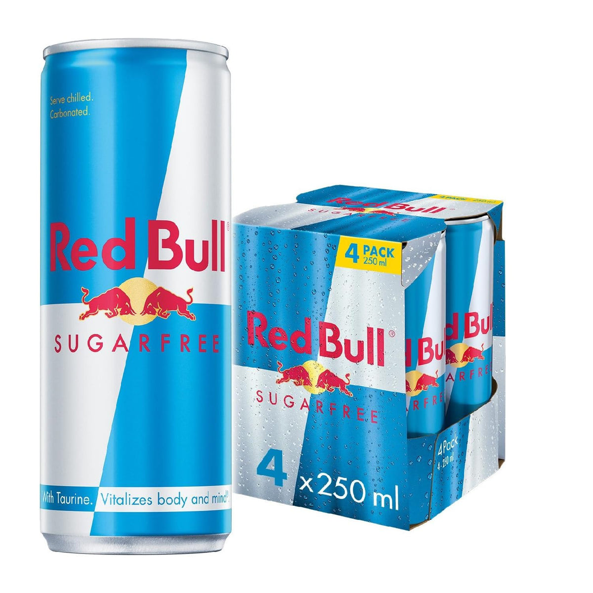 Red Bull Energy Drink Sugar Free, 250 ml (Pack of 12)