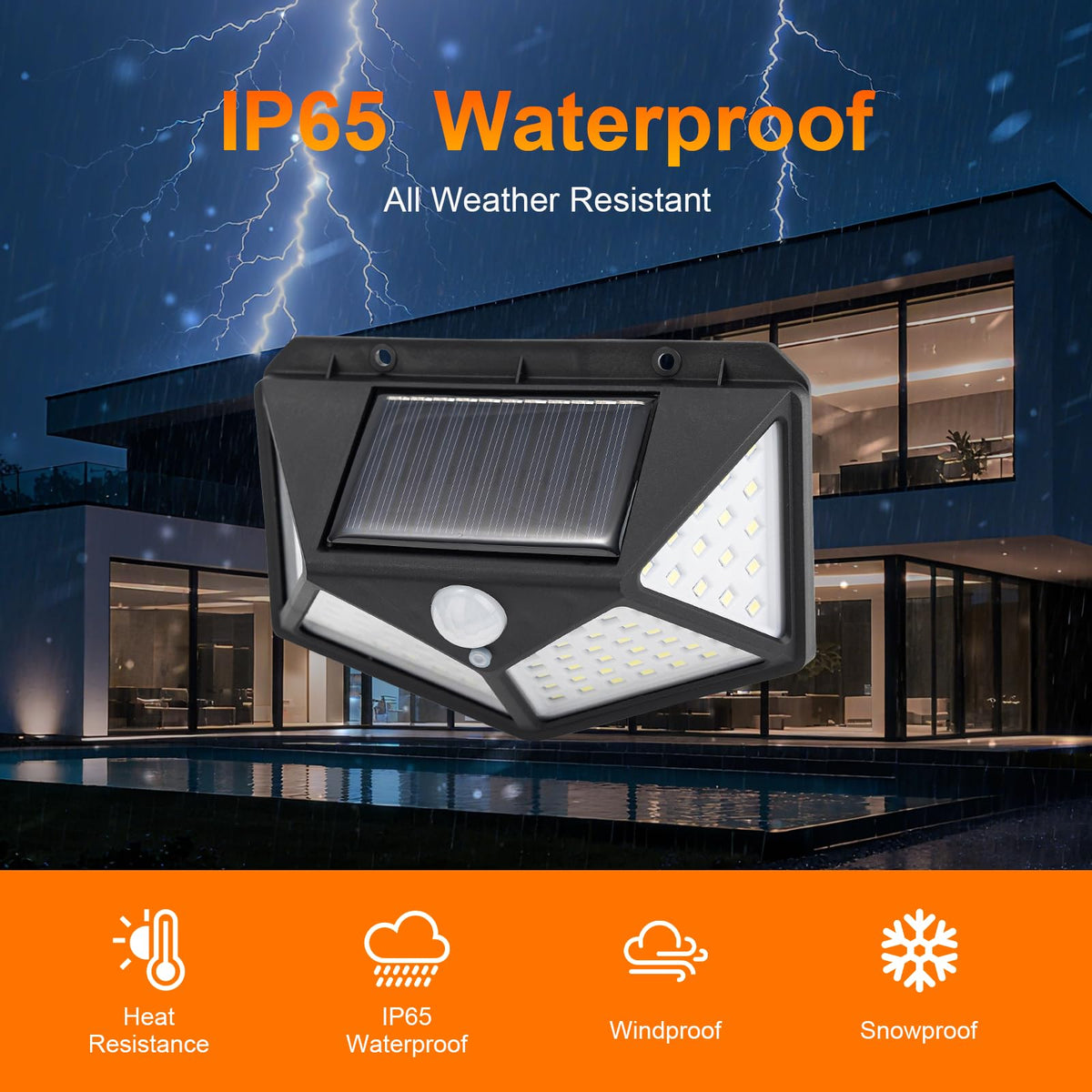 GRIFEMA 2 Pack Solar Security Lights with Motion Sensor