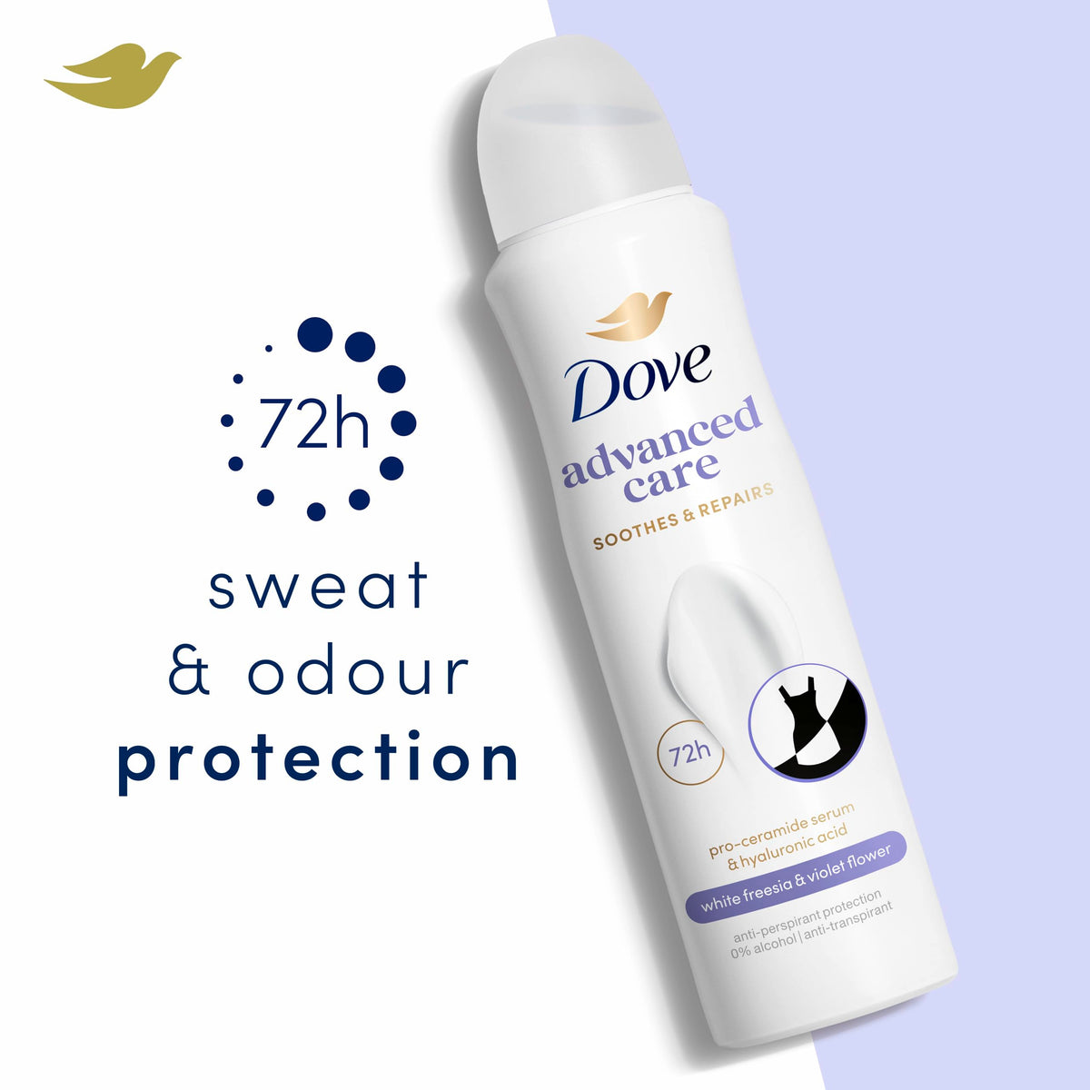 Dove Advanced Care Original Anti-perspirant Deodorant Spray with Triple Moisturising technology aerosol for 72 hours of protection 100 ml