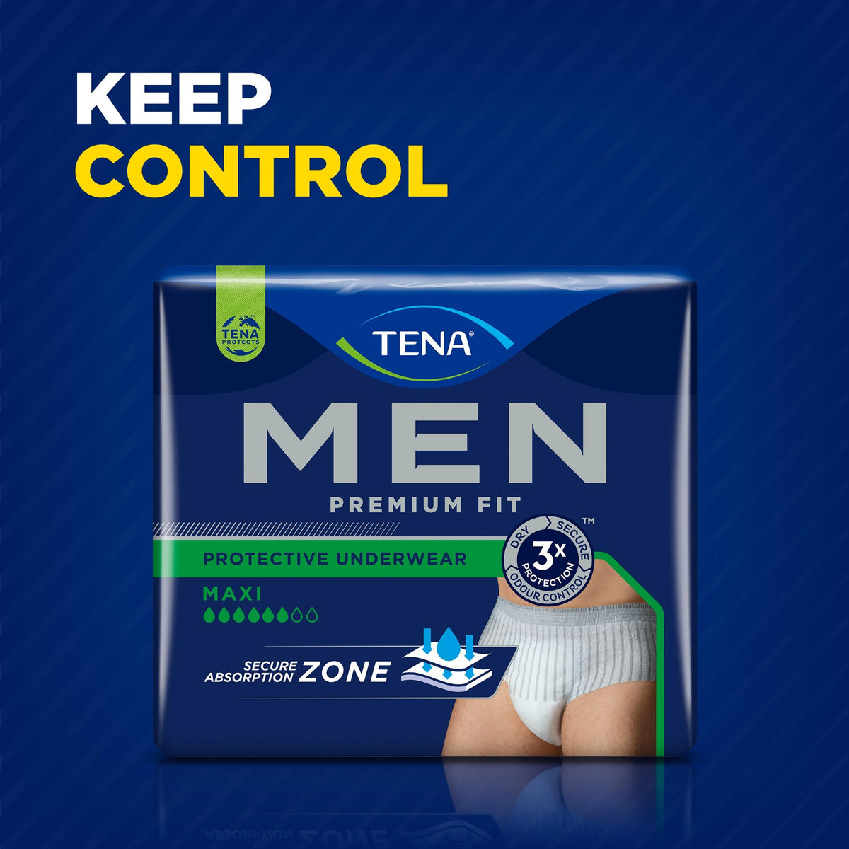 TENA Men Protective Underwear, Large, Level 4 for Heavy Bladder Weakness x 40