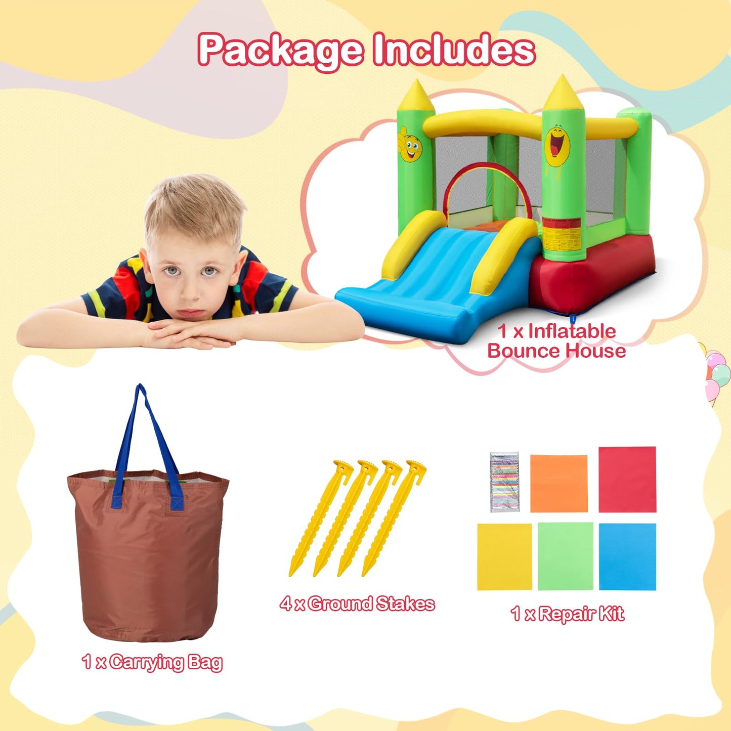 Maxmass Kids Inflatable Bouncy Castle with Slide & Basketball Hoop — 297x203x189cm | Ages 6-14