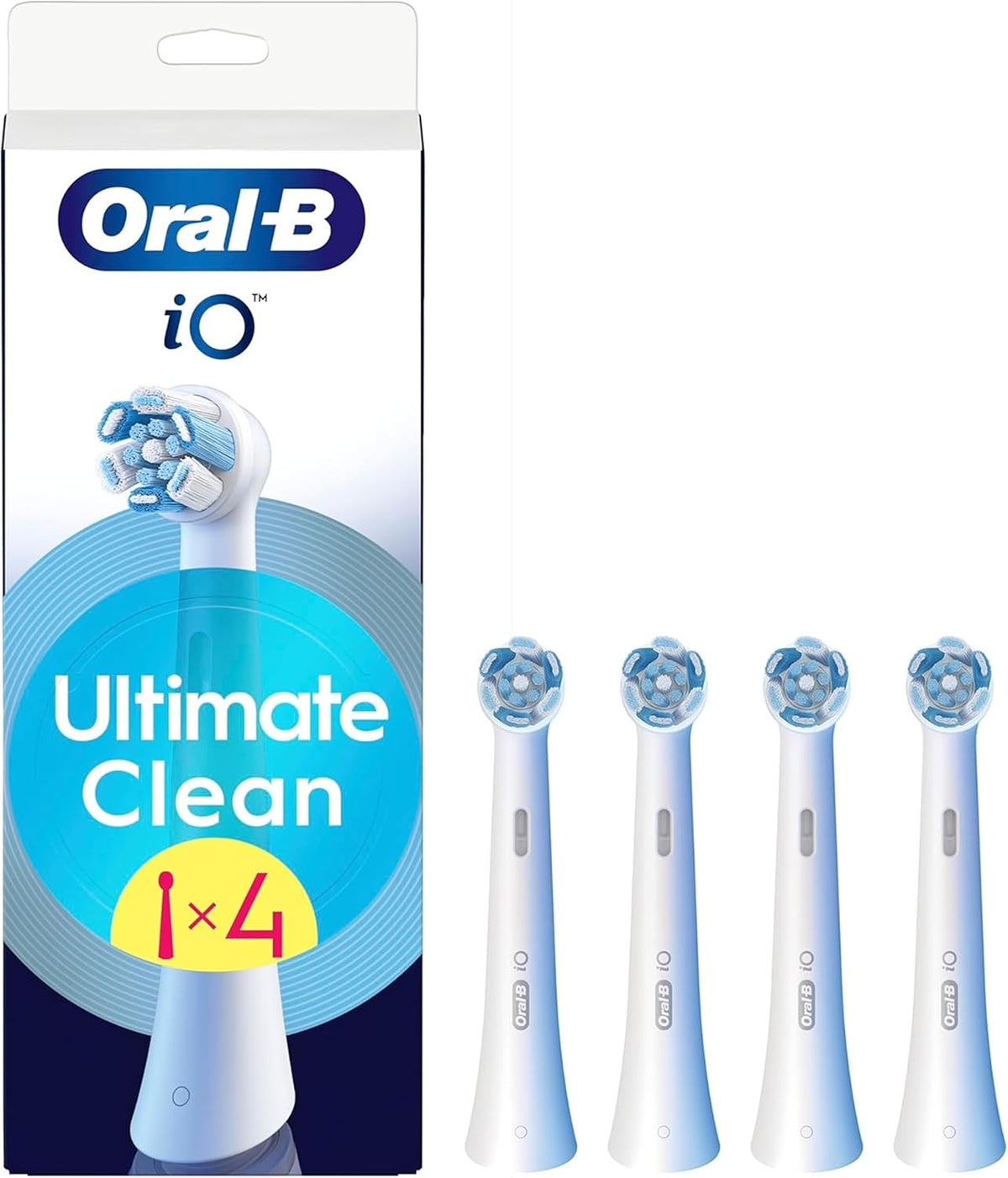 Oral-B iO Series Ultimate Clean Electric Toothbrush Brush Heads, 4 Count, White