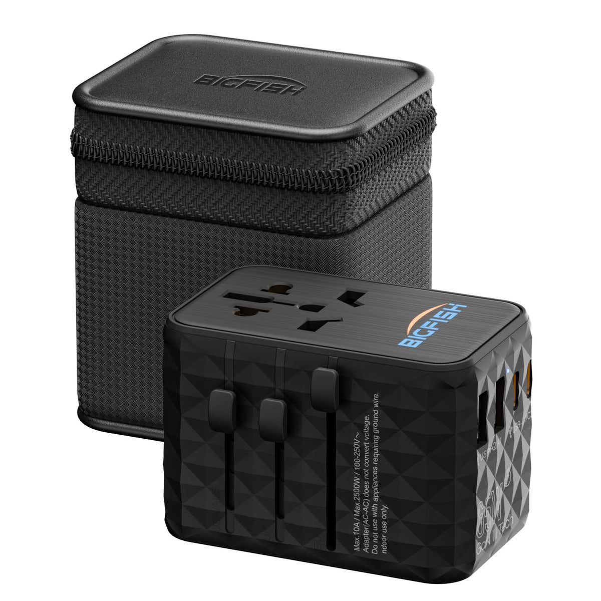 Bigfish Universal Travel Adapter with 35W USB-C PD Fast Charging (C3 Port)