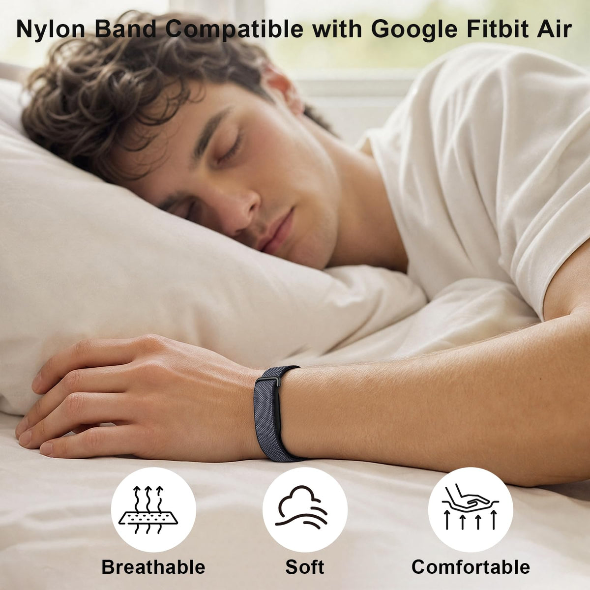 Compatible with Google Fitbit Air Strap Nylon Loop Sport Replacement Band