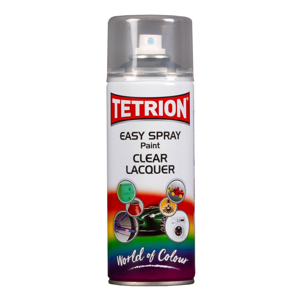 Tetrion Clear Lacquer Spray 400ml - All Purpose Protective Topcoat for Interior & Exterior Uses, Temperature Resistant