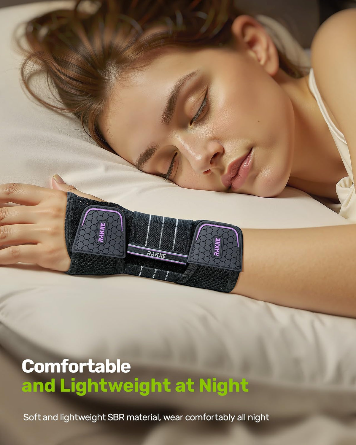 Rakiie Breathable Wrist Support Brace with 3 Metal Splints