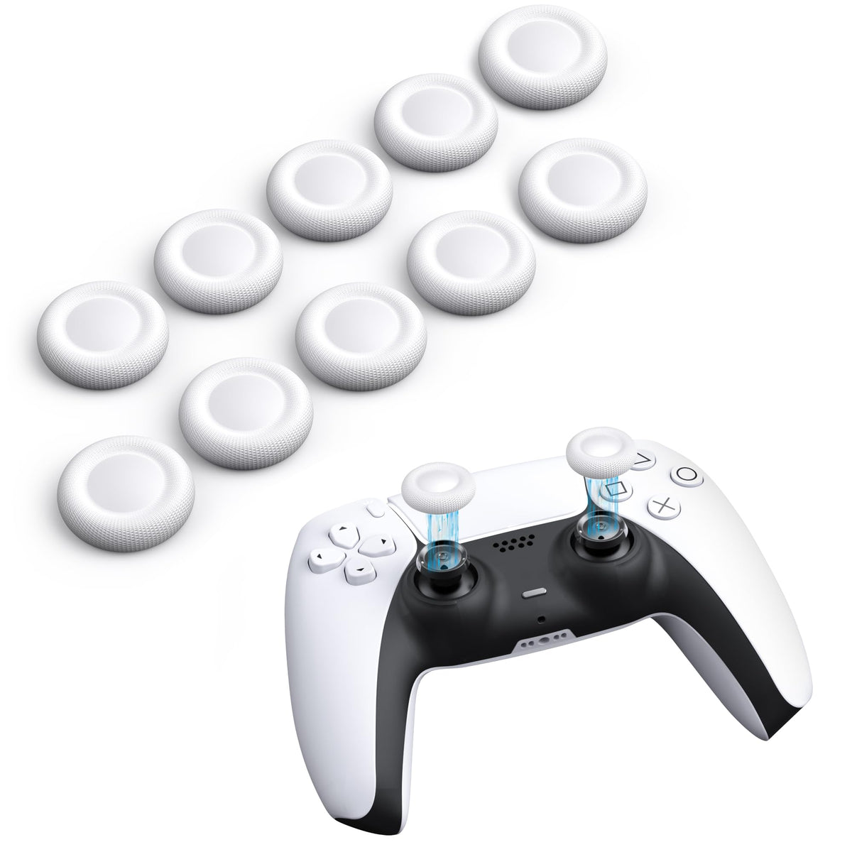 NEWDERY Joystick Replacement Grip Caps for PS5/PS4 Controller