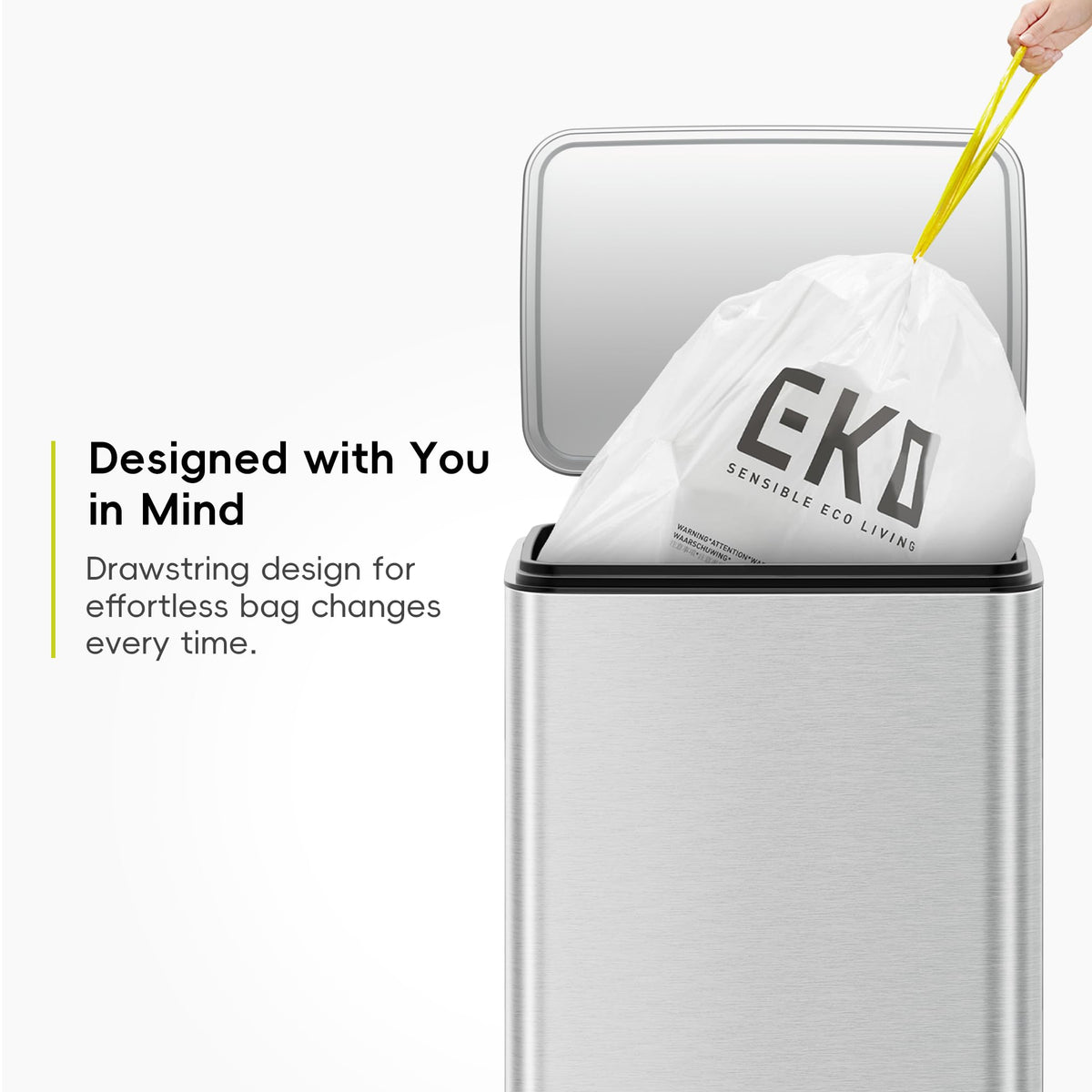 EKO Bin Bags, Kitchen Bin Liners, Drawstring, 40-60 Litre, 12 Count, Code F