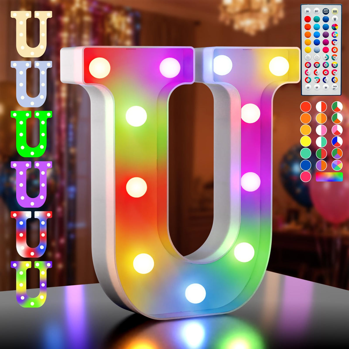 Ledido Pink Glitter Light Up Number 80 for 80th Birthday Decorations