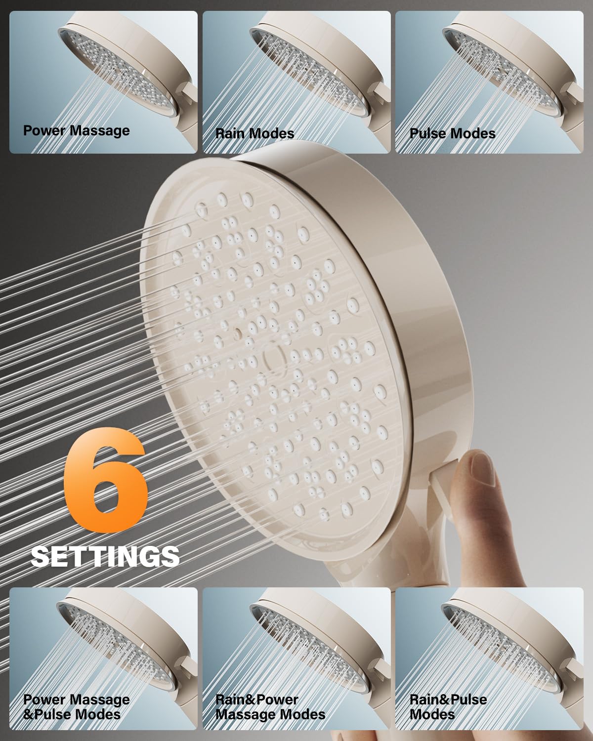 Cobbe Hard Water Filter Shower Head with 1.5m Hose and Holder