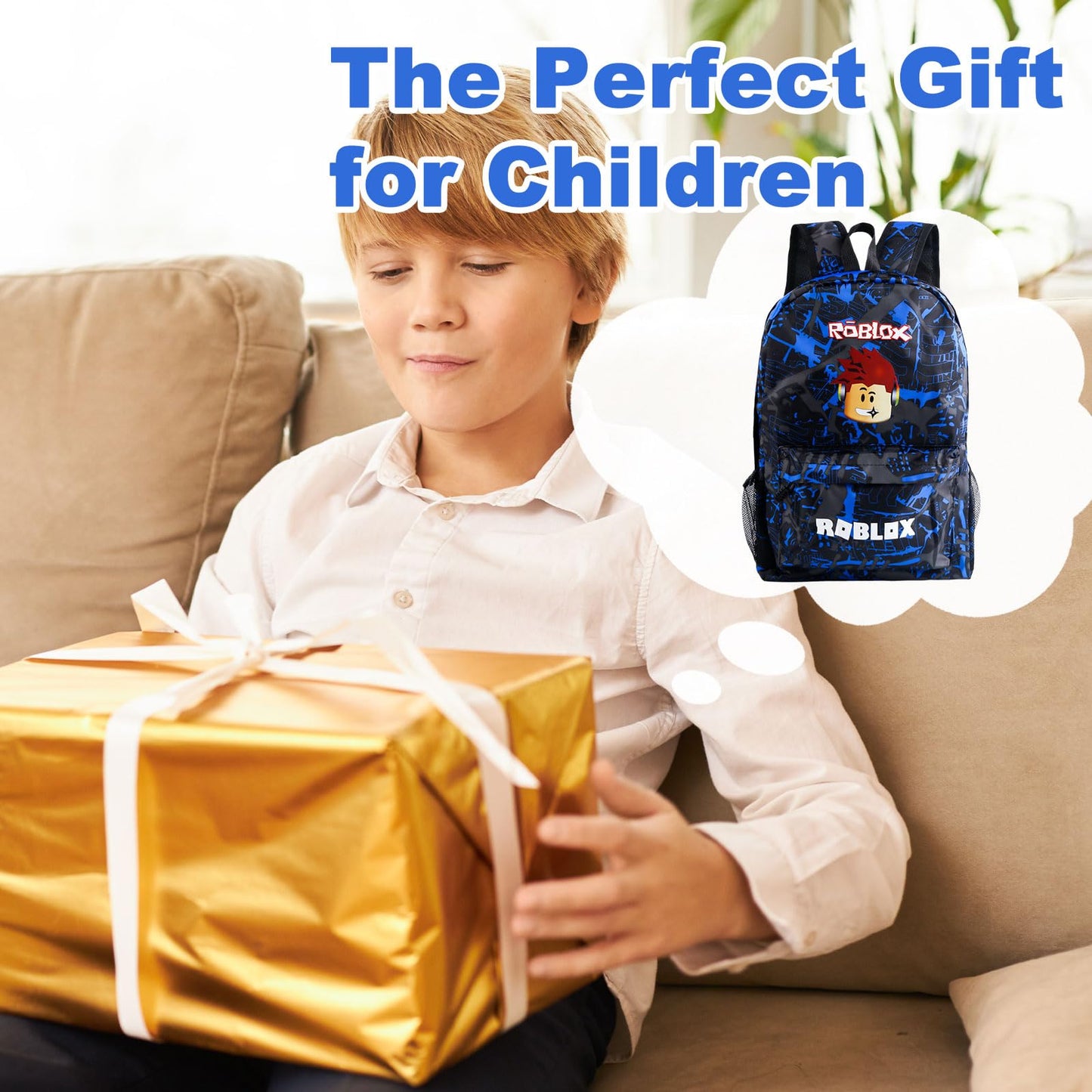yumcute De-mn Backpack Kids, Teen Game School Bags, Children Primary Schoolbag, Children's School Backpack, 17 Inch Large Capacity Travel Rucksack Waterproof Boys Girls Book Bags for Aged 3-12 Years