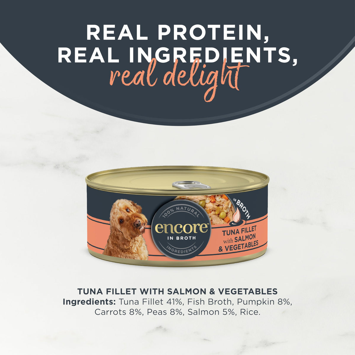 Encore 100% Natural Wet Dog Food, Chicken with Fish Selection in Broth 100g Pouch (Pack of 15x100g)