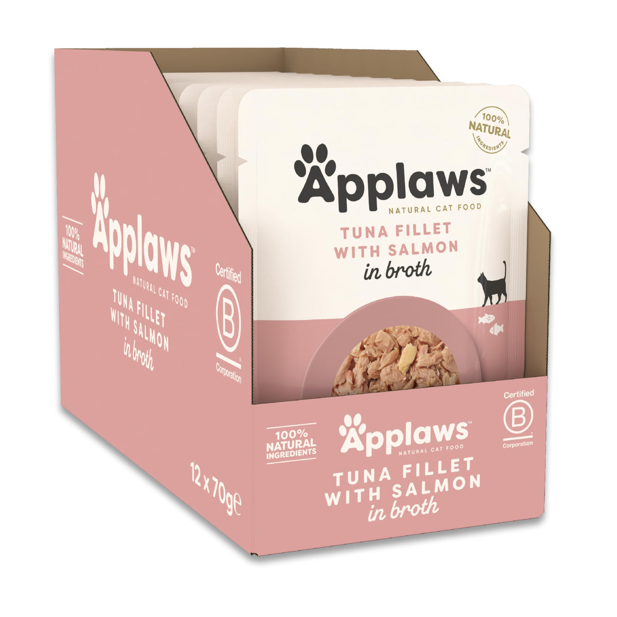 Applaws 100% Natural Wet Cat Food, Pouch Multipack Fish Selection in Broth, 70 g (24 x 70g) Pouches