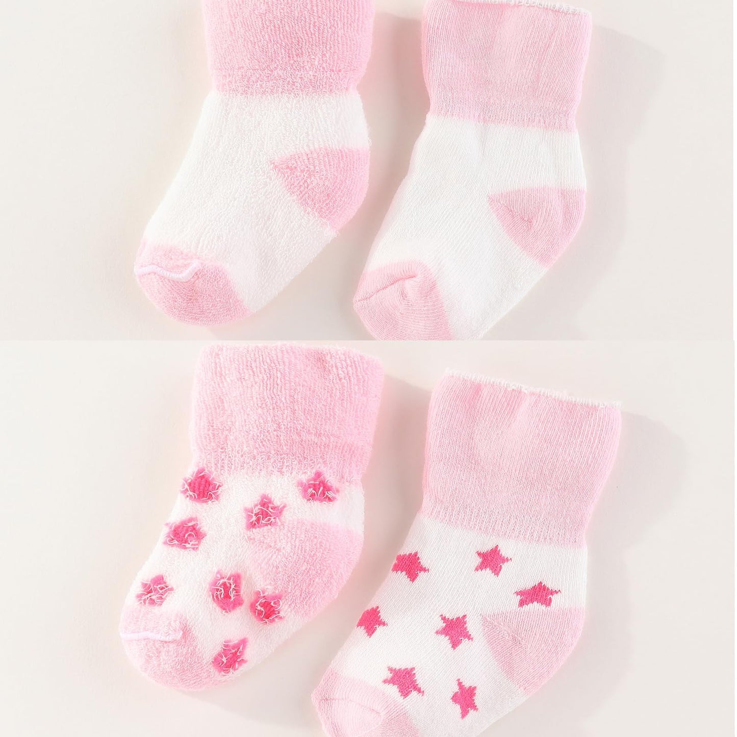 Baby Terry Warm Socks - Unisex baby Boy and Girl socks 0-12 Months Toddler Cute Cotton Socks Cozy Thick thick newborn sock 5 Pack