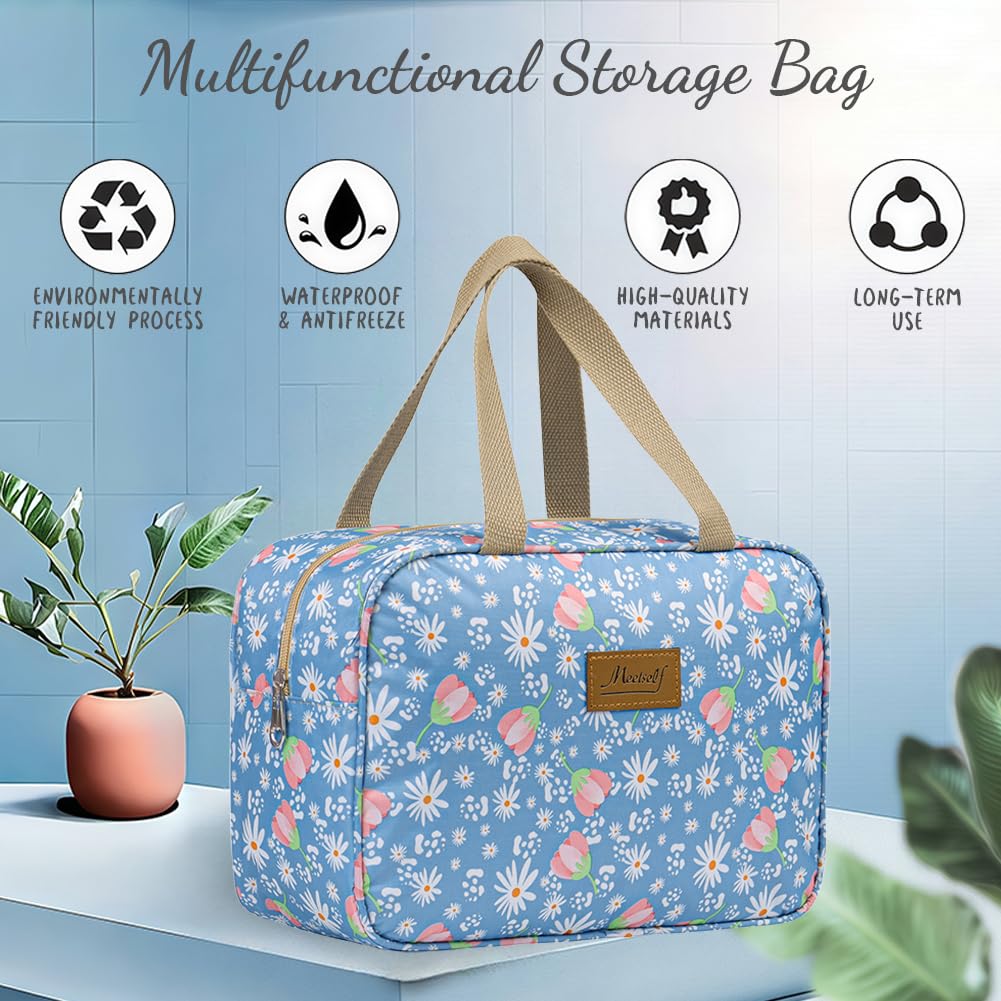 Aucuu Toiletry Bag, Large Full Size Toiletry Bag, Travel Hand-Held Make up Wash Bags, Portable Waterproof Toile-Try Kit, Bathroom Storage Case, Cosmetic Organizer for Travel, Camping for Women Girl