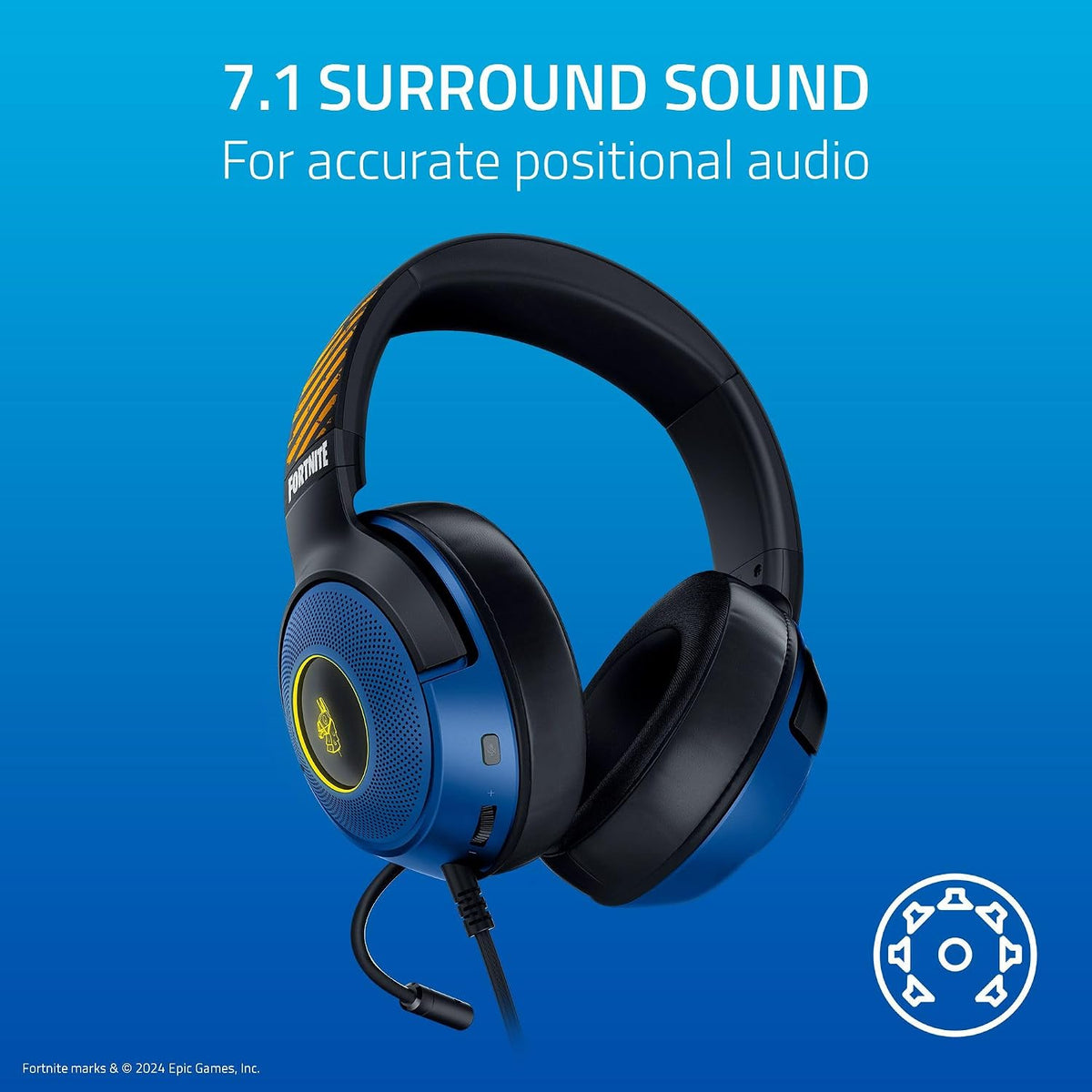 Razer Kraken V3 X USB - Wired USB Gaming Headset (ultra-lightweight at 285g, TriForce 40mm drivers, HyperClear Cardioid Microphone, 7.1 surround sound, Chroma RGB) Black