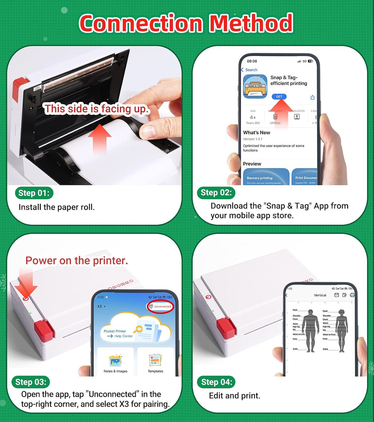 ORGBRO X3 Sticker Printer Mini Bluetooth Thermal Portable Label Maker