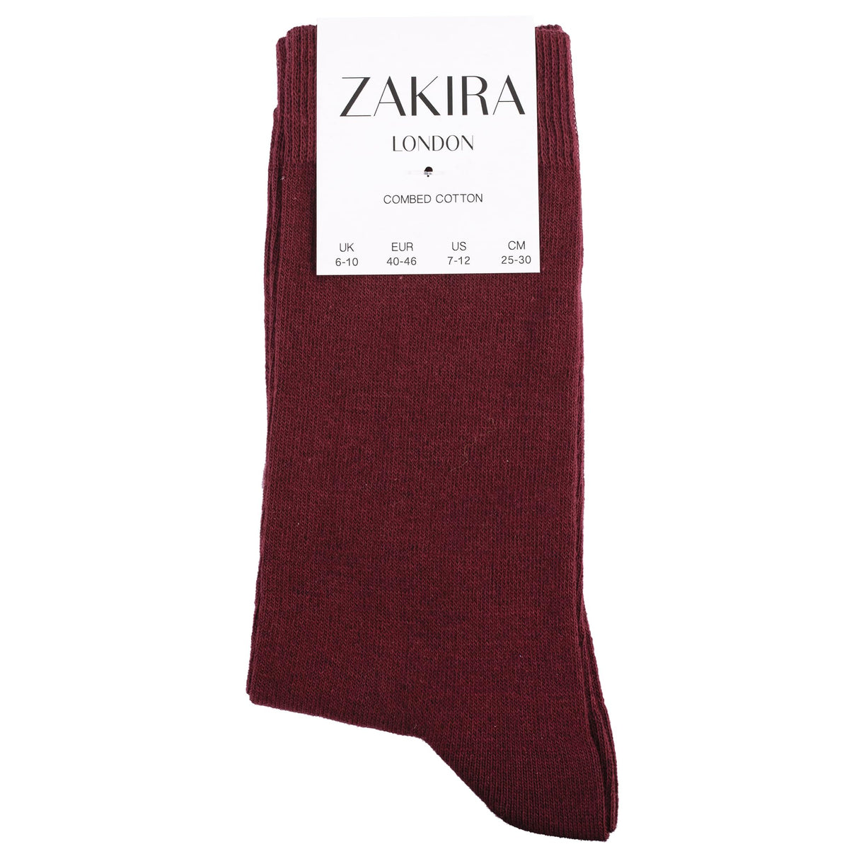 ZAKIRA Combed Cotton Dress Socks, Crew Socks
