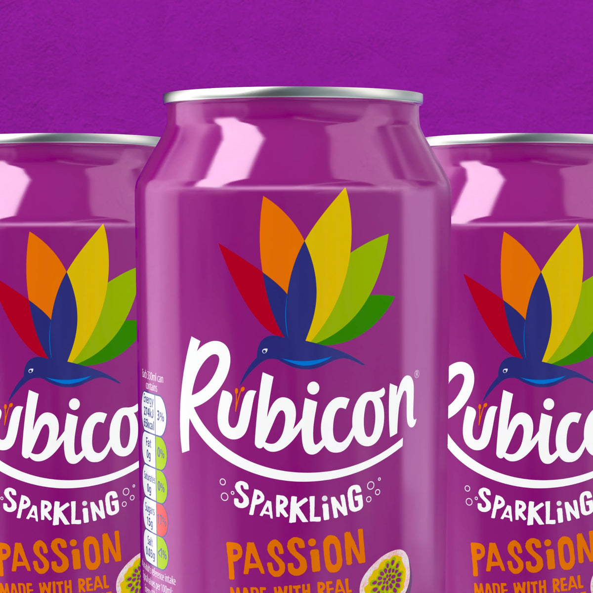 Rubicon Mango Sparkling Fruit Soft Drink, 6 Pack, 330ml Cans