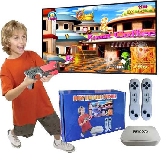 Retro Handheld Game Console with 100+ Games, AR Gun & 2 Wireless Controllers — TV Plug & Play | Ages 3+