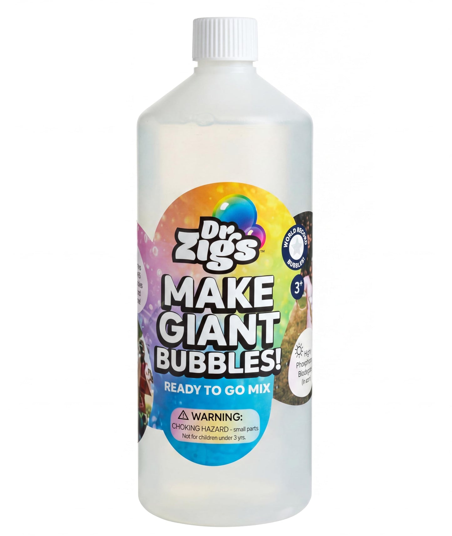 Dr Zigs Giant Bubble Solution 1L - Ready to Use Bubble Mix - Liquid for Giant Bubbles - Eco Friendly Bubble Solution for Kids Outdoor Toys & Garden Play, Made in UK