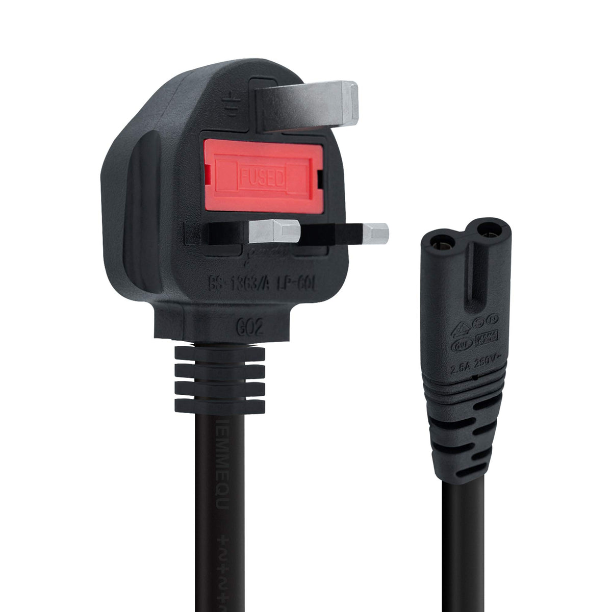Mcbazel 3M UK Power Cable (IEC320C7 to BS 1363) C7 Figure 8 Power Lead,PS4 Power Cable,Kettle Lead/Power Cord compatible with Samsung LG Philips Toshiba TV/Printer/PS4/PS3/PS5