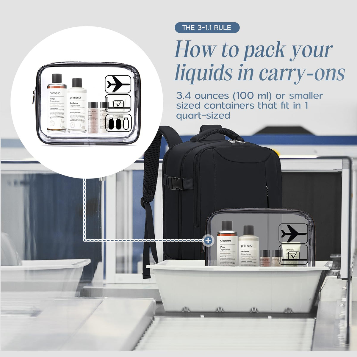 Xkdoai for Ryanair Cabin Bags 40x30x20,Backpack with TSA Approved Clear Bag