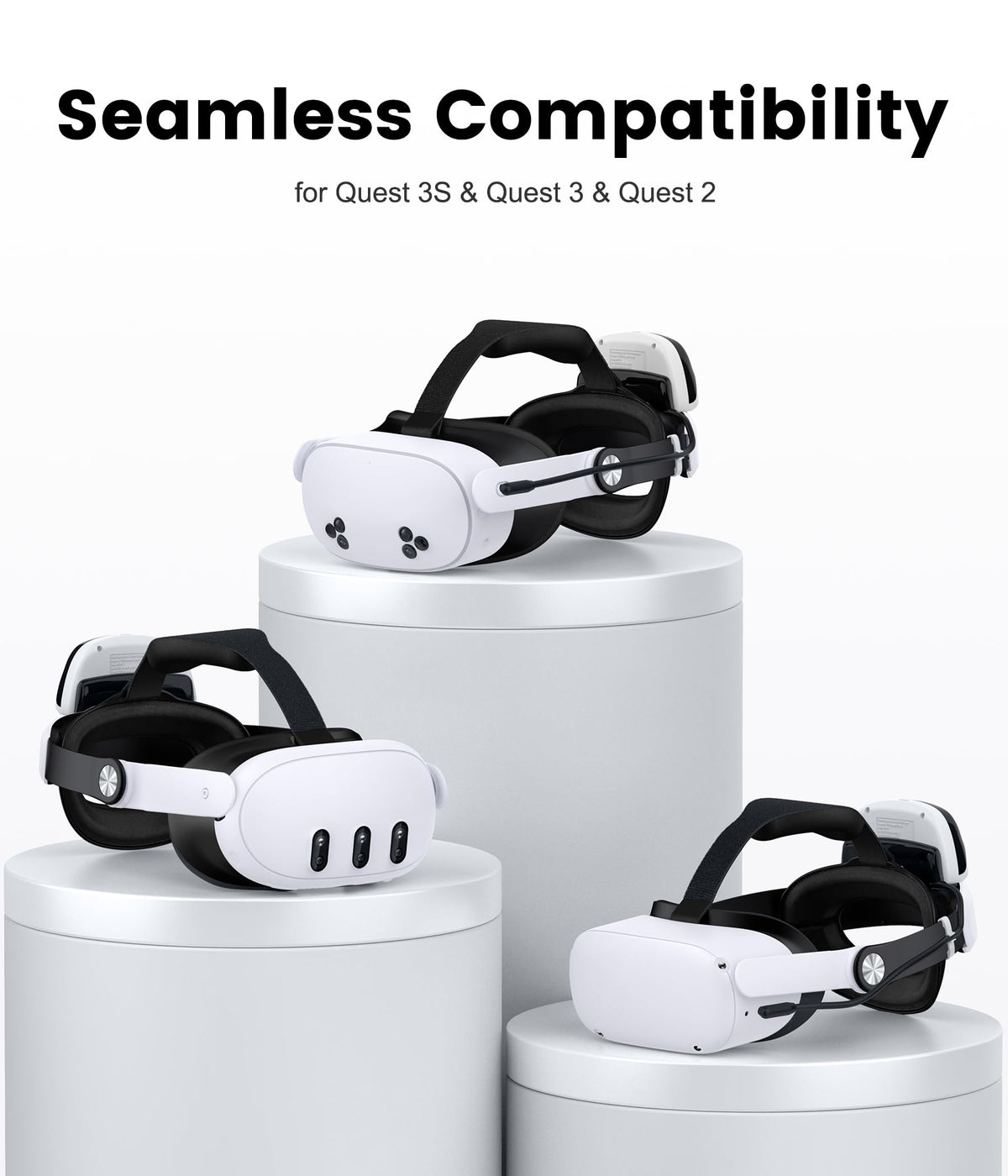 Comfort Head Strap for Meta Quest 3/3S/Meta Quest 2,VR Headset Elite Strap Replacement for Oculus Quest 3/3S/2 Accessories,Stable Elite Strap Pressure-Reduce Headstrap