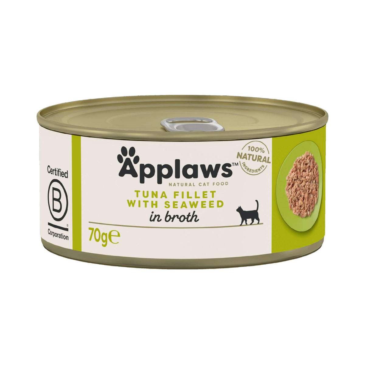 Applaws 100% Natural Wet Cat Food 24 x 70g Tuna Fillet Tins in Broth