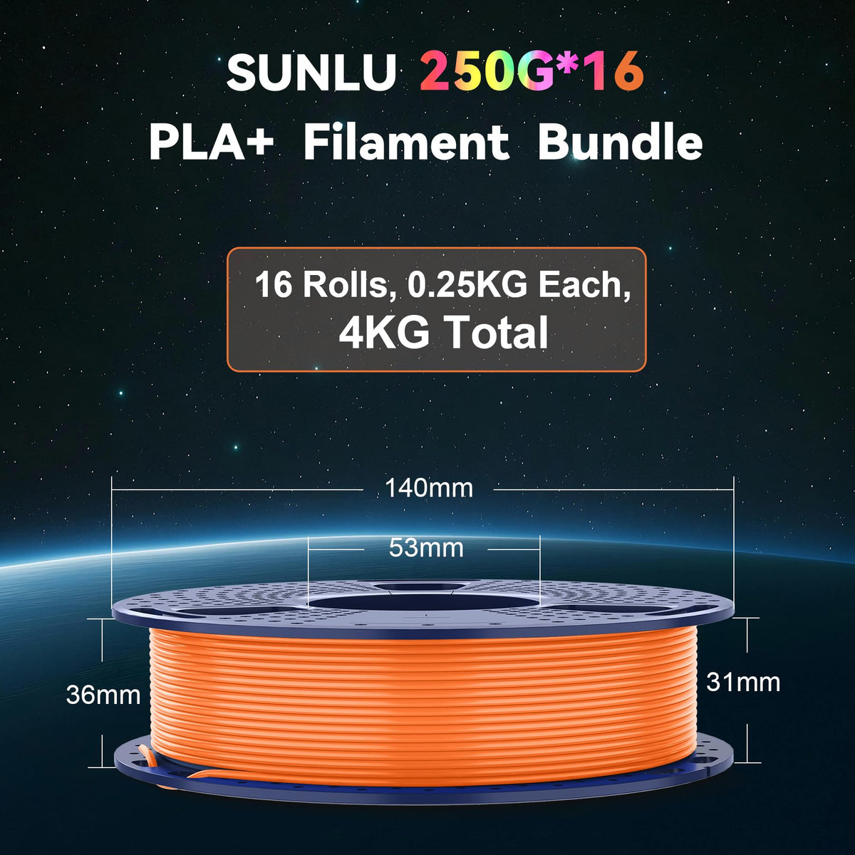 SUNLU Premium PLA+ Filament 1.75mm, Enhanced Durability and High Strength