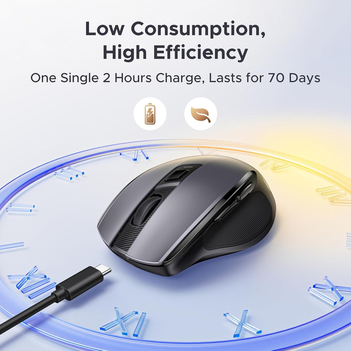 UGREEN Wireless Mouse, Bluetooth Mouse & USB Dual Modes Computer Mouse