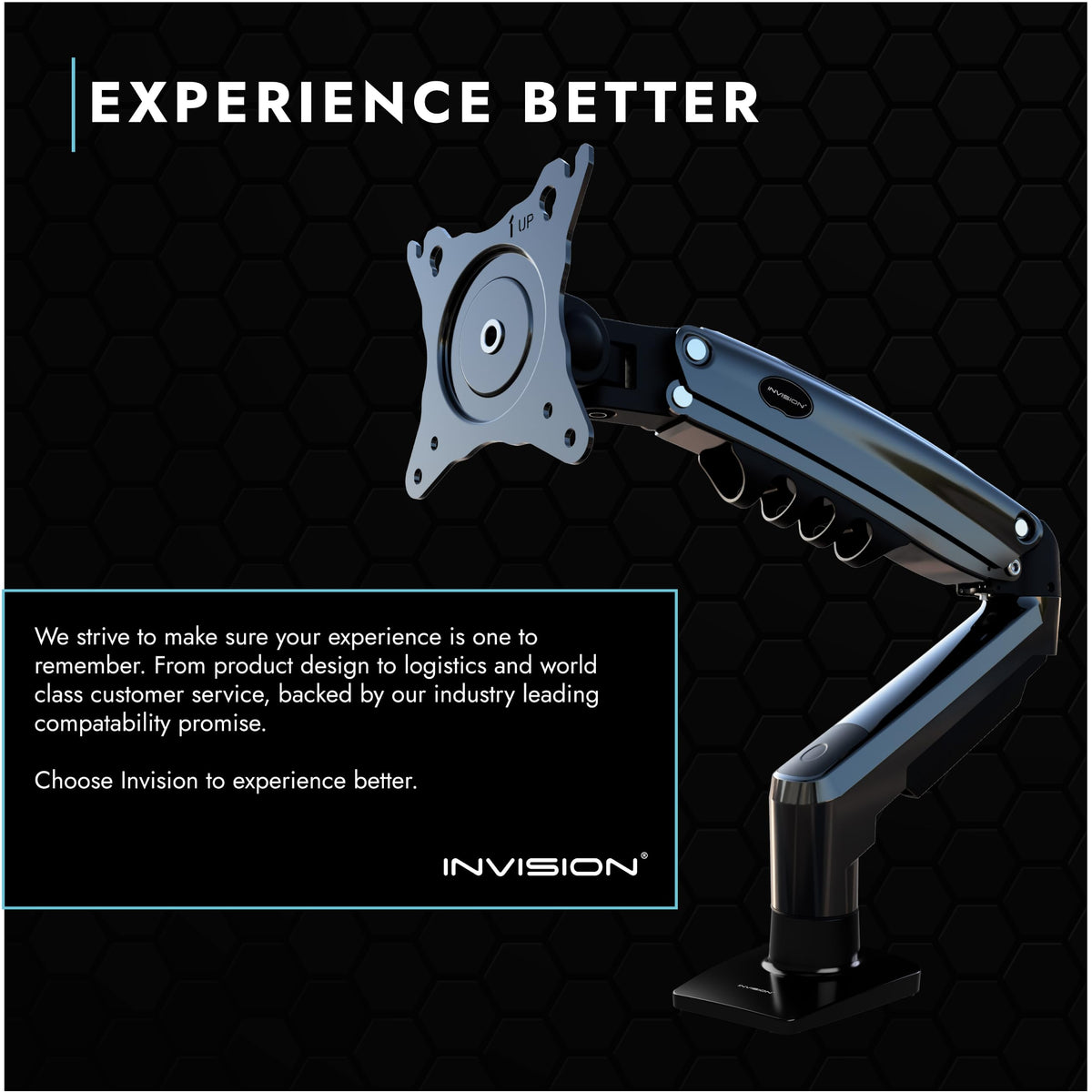 Invision Monitor Arm Desk Mount for 19-32 Inch Screens - VESA 75/100mm Desk Clamp Stand - Tool Free Height Adjustment with Tilt Swivel Rotate - Increased Load Capacity from 2-9kg MX400 Dual Arm