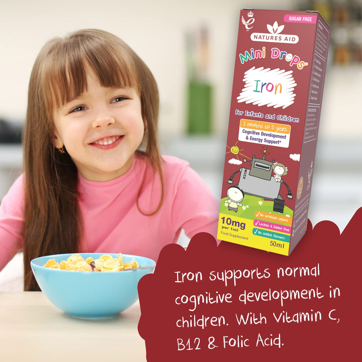 Natures Aid Mini Drops Multi-Vitamin for Babies, Kids & Children 50ml