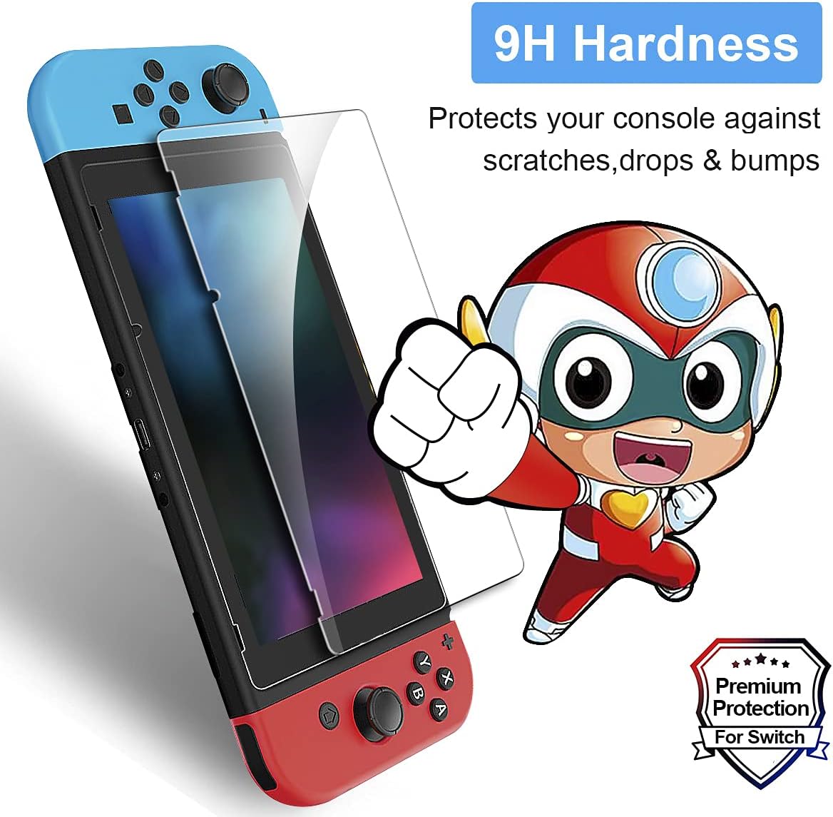 ivoler [3 Pack Compatible with Nintendo Switch Screen Protector, [Tempered Glass] Film for Nintendo Switch - [9H Hardness] [Anti-Scratch] [Crystal Clear]