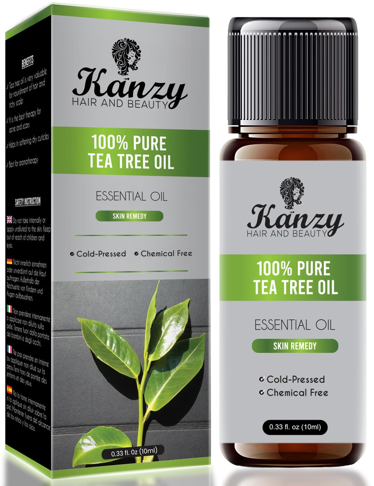 Kanzy Vitamin E Oil for Skin, Hair, Lips and Face - Naturally Sourced Multi-Purpose Plant-Based Vitamin E Oil for Hair Growth as Skincare and Haircare Product for both Men and Women (30 ml)