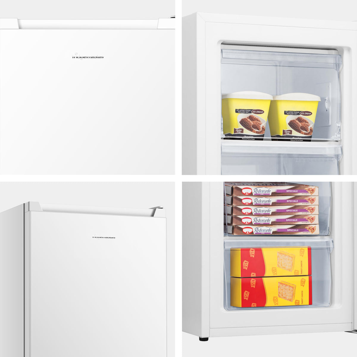 Fridgemaster 45L Table Top Mini Fridge MUR4545, 45cm Compact Refrigerator with Adjustable Thermostat, Reversible Door, 39dB Low Noise, White, Energy Class E