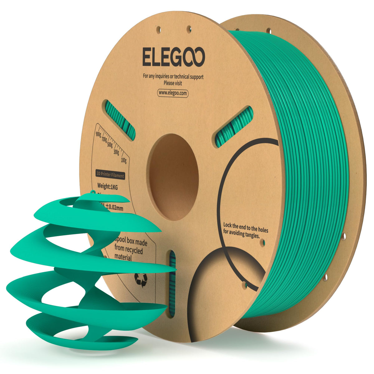 ELEGOO PLA Filament 1.75mm Black 1KG, 3D Filament Dimensional Accuracy +/- 0.02mm, 1kg Cardboard Spool(2.2lbs) 3D Printing Filament Fits for Most FDM 3D Printers