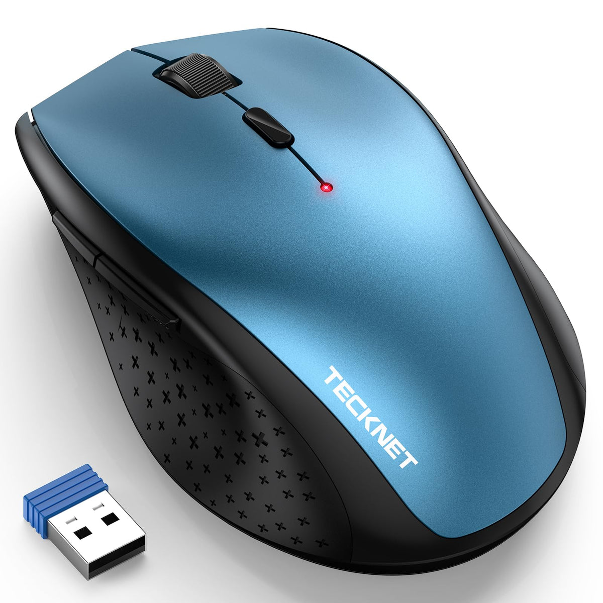 TECKNET Wireless Mouse for Laptop, 4800 DPI Optical Computer Mice with 6 Adjustable Levels, 30 Months Long Battery Life 2.4G Cordless USB Silent Mouse for Notebook, PC, Office Home Work -Grey