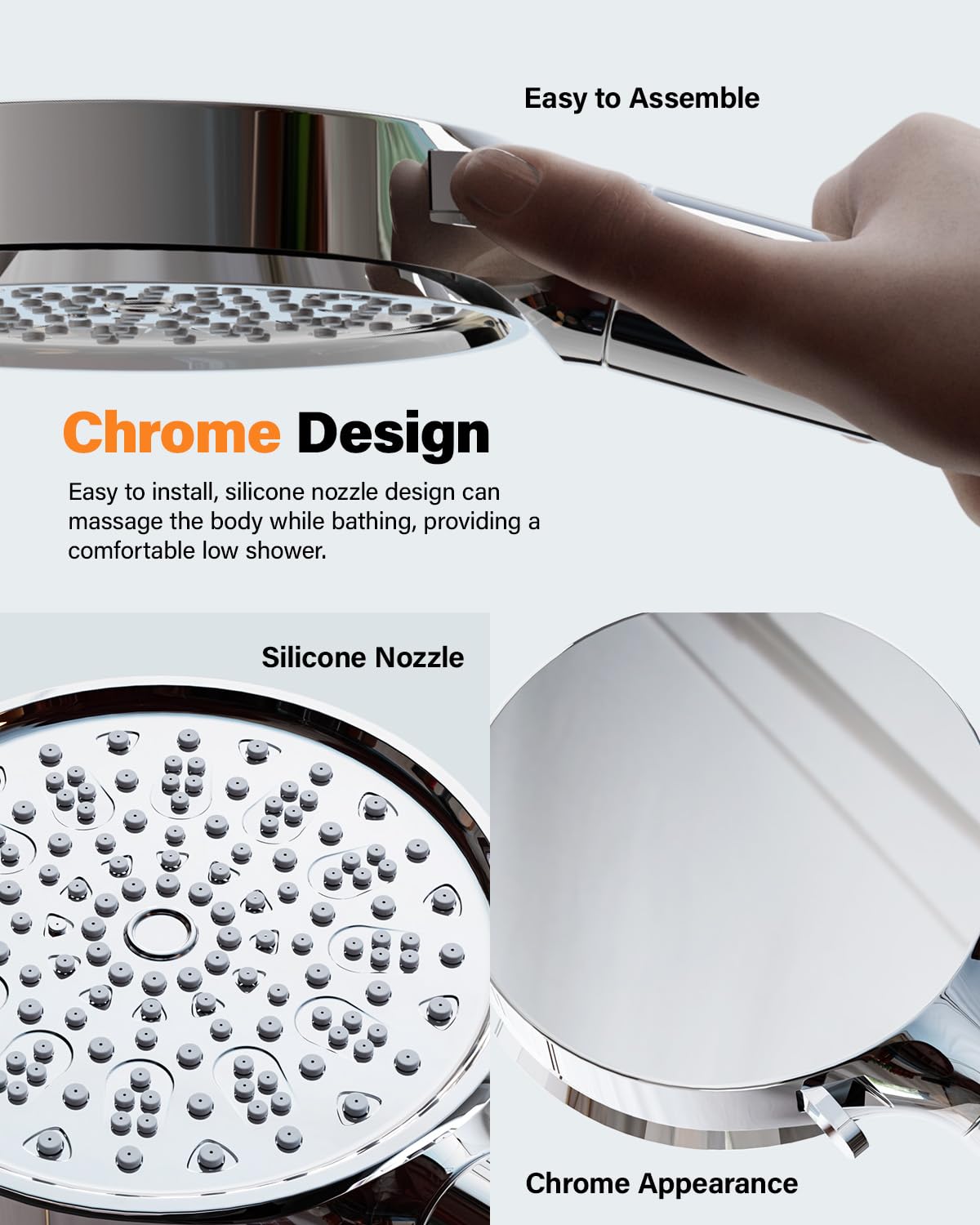Cobbe Hard Water Filter Shower Head with 1.5m Hose and Holder