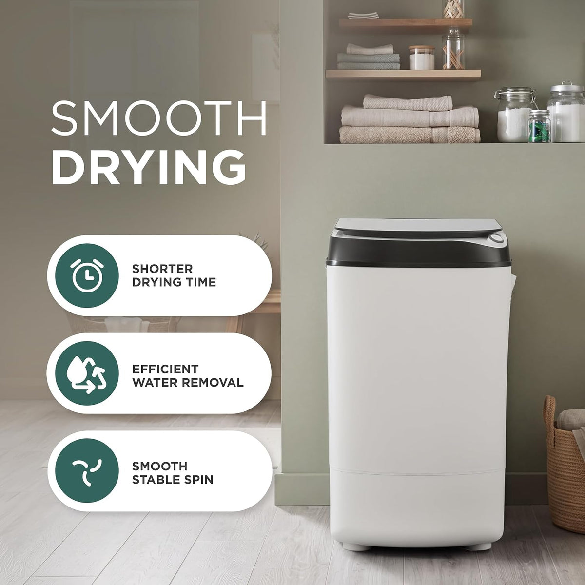 DMD Collective - 9kg Spin Dryer, Clothes Spinner, Stainless Steel Drum