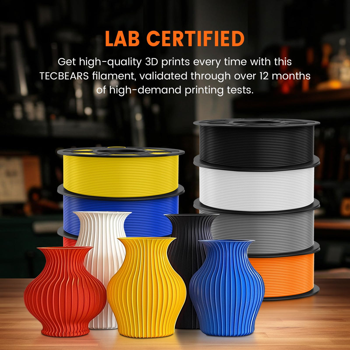 TECBEARS PETG Filament 1.75mm Black 1KG, High Strength & Toughness