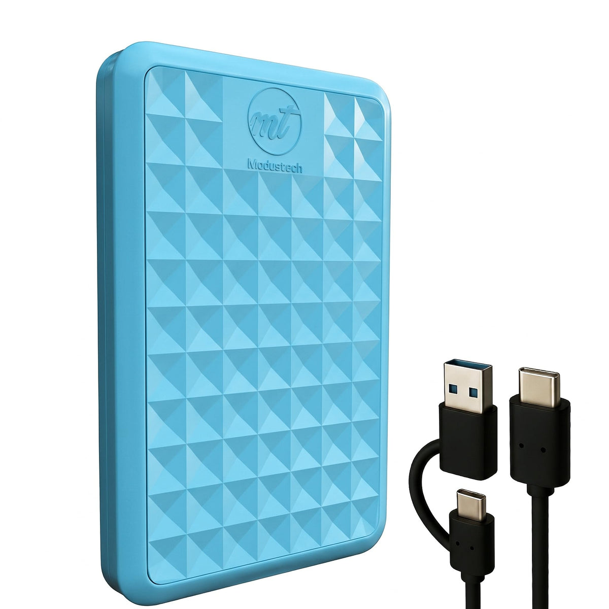 ModusTech Facet 1TB External Hard Drive Portable USB-C/USB 3.1 Plug & Play Ultra-Slim HDD Hard drive for Backup, Gaming, PC, Mac, Laptop, PS4, Xbox, Smart TV (Black)