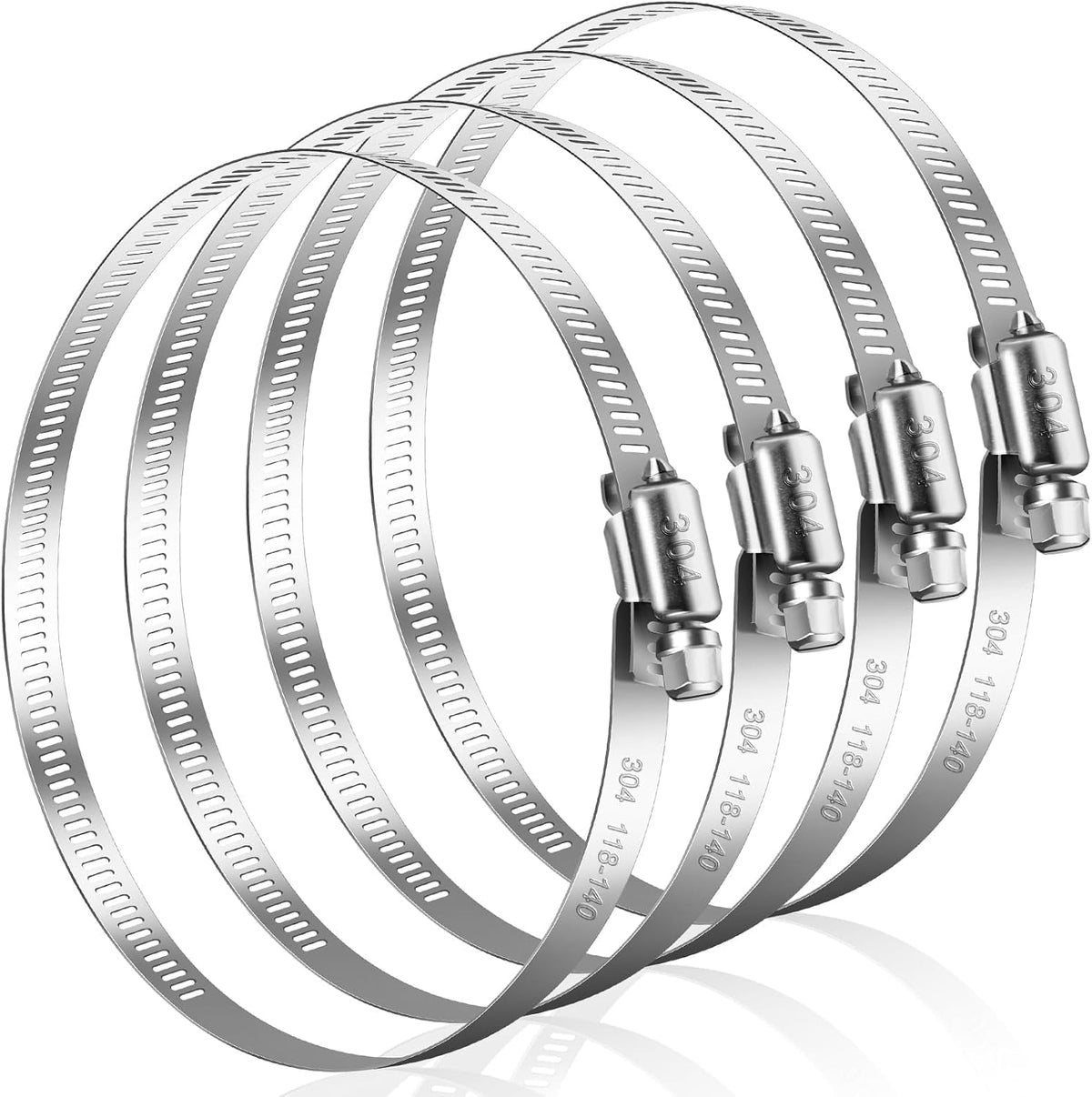 Bolatus Hose Clips 21-38 mm, 12 Pcs Hose Clamp Stainless Steel 304