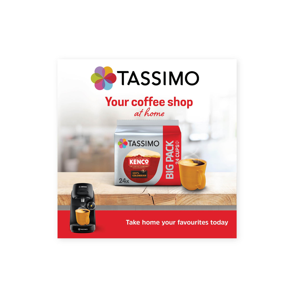 Tassimo Kenco Americano Grande XL Coffee Pods x16 (Pack of 5, Total 80 Drinks)
