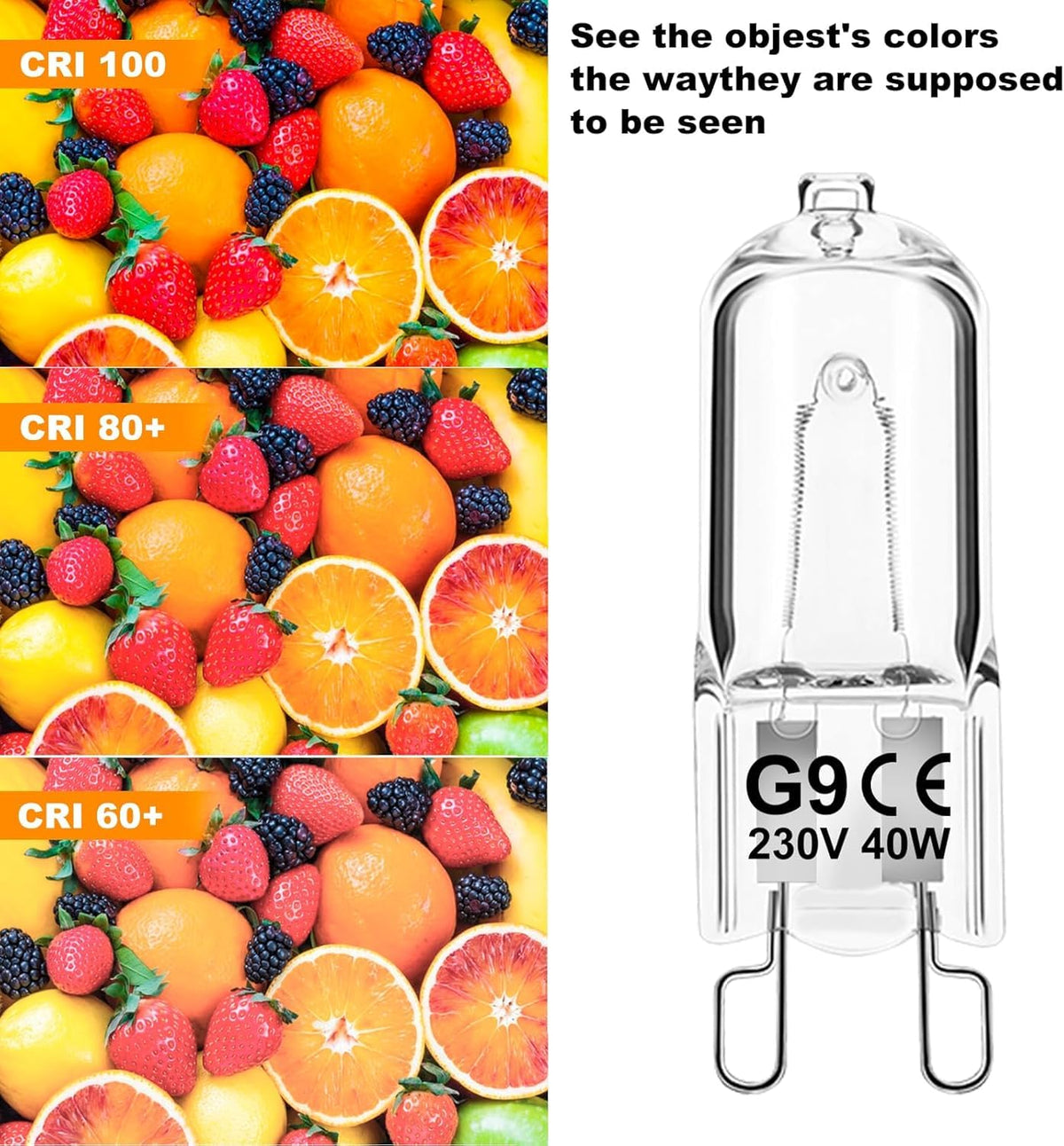 G9 Halogen Light Bulbs, 28W 2700K Warm White 230V Dimmable Capsule Bulbs, Non-Flicker - 12 Pack