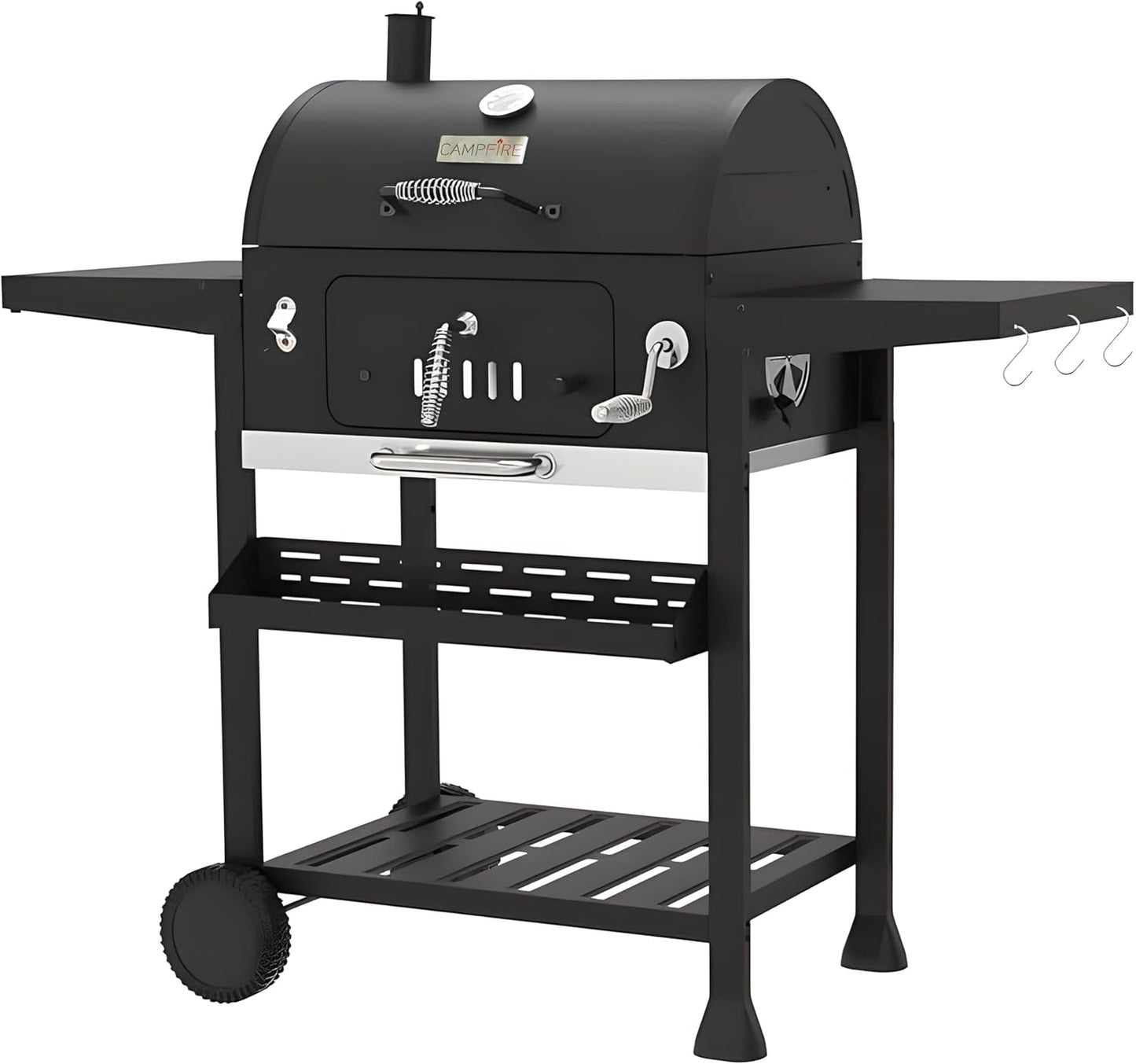 Campfire XL Outdoor Large Smoker Barbecue Charcoal Portable BBQ Grill Garden Shelf