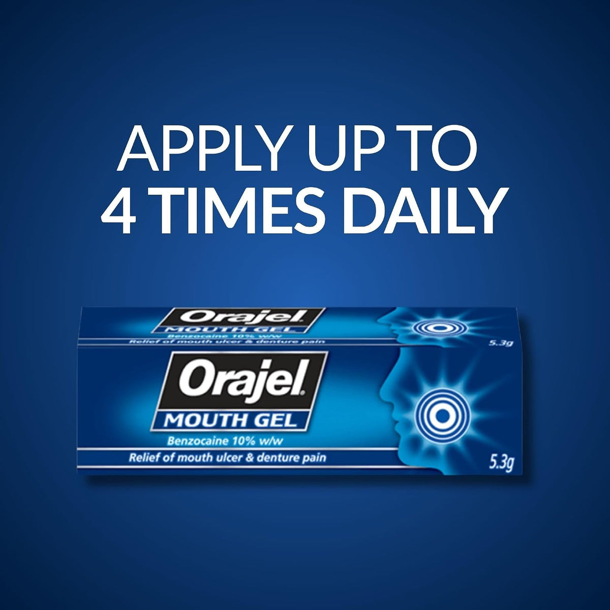 Orajel Mouth Ulcer and Denture Pain Relief Gel, Fast Numbing Action, 5.3g